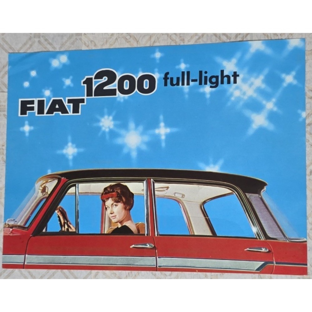 1960s Fiat 1200 Full Light Original Sales Brochure Vintage Car Advertisement